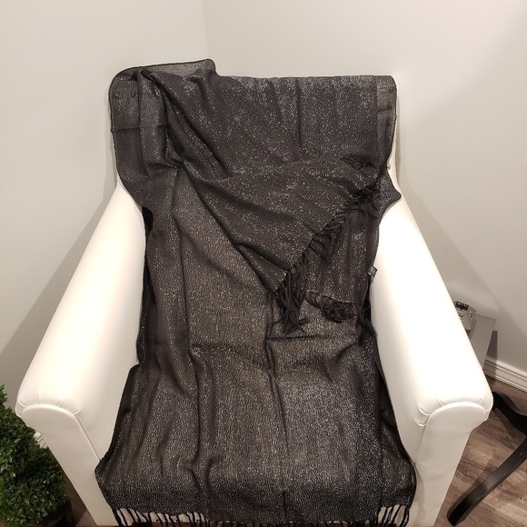 Large head scarf wrap fringe sparkle winter coveri - Picture 5 of 5